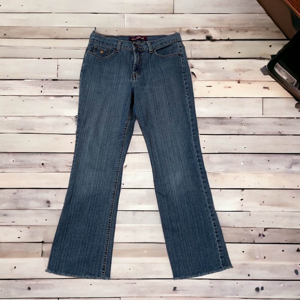Gloria Vanderbilt Women’s Size 10 Bootcut Raw Hem High-Rise Light Blue Jeans